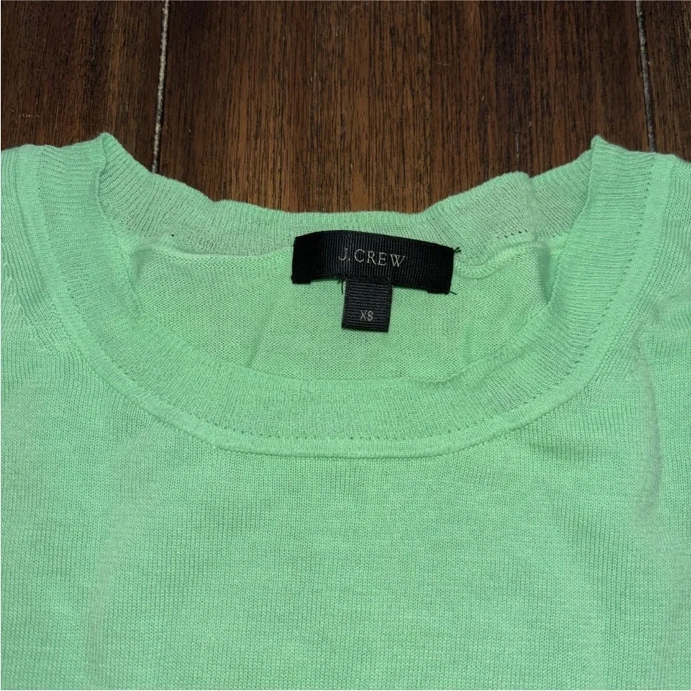 J. Crew Lime Green Crew Neck Summer Teddie Sweater